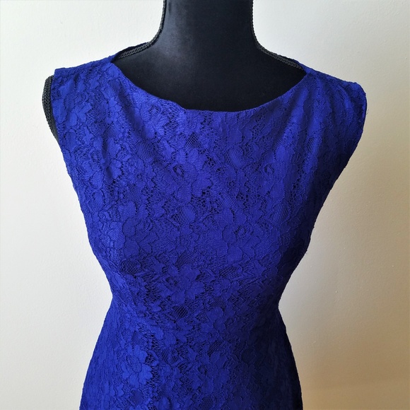 Royal Blue Lace Cocktail Dress - Picture 5 of 8